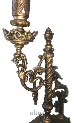 Bougeoir de bureau en bronze 19èmè, dragon, Chine ou Napoléon III