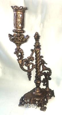 Bougeoir de bureau en bronze 19èmè, dragon, Chine ou Napoléon III