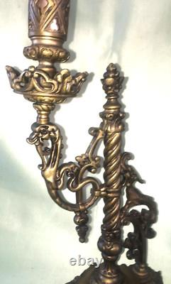 Bougeoir de bureau en bronze 19èmè, dragon, Chine ou Napoléon III