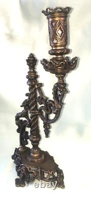 Bougeoir de bureau en bronze 19èmè, dragon, Chine ou Napoléon III