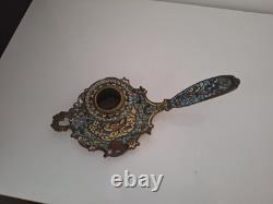 Bougeoir émaux Cloisonné Bronze époque Napoléon III Chandelier, Ancien XIXe