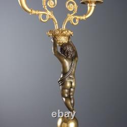 Bougeoirs Anciens Style Napoléon III Bronze du XXe Siècle Originaux