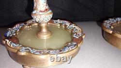 Bougeoirs Bronze Émaillé Napoleon 3