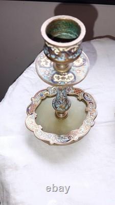 Bougeoirs Bronze Émaillé Napoleon 3