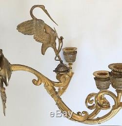 Bronze Applique Sconce Ibis Tortue Serpent Antoine-Louis Barye Napoleon III