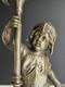 Bronze Argente Sculpture Cherubin Enfant Guerrier Armure Signee Gagne Xix