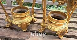 Bronze Doré Cassolette Bougeoir Napoléon III Top Qualité Cristal Arts Décoratifs
