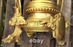 Bronze Doré Cassolette Bougeoir Napoléon III Top Qualité Cristal Arts Décoratifs