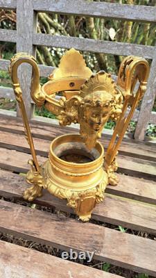 Bronze Doré Cassolette Bougeoir Napoléon III Top Qualité Cristal Arts Décoratifs