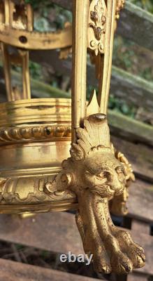 Bronze Doré Cassolette Bougeoir Napoléon III Top Qualité Cristal Arts Décoratifs