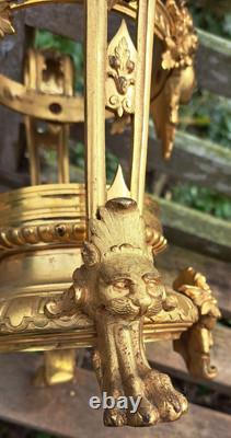 Bronze Doré Cassolette Bougeoir Napoléon III Top Qualité Cristal Arts Décoratifs
