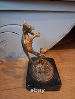 Bronze Doré sculpture Chimère demon Diable dragon XIXème Napoléon III