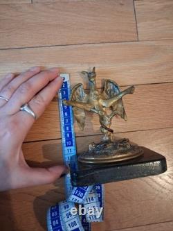 Bronze Doré sculpture Chimère demon Diable dragon XIXème Napoléon III