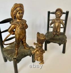 Bronze de Vienne 19Eme scène enfantine sculpture Figurine Collection Miniatures