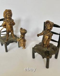 Bronze de Vienne 19Eme scène enfantine sculpture Figurine Collection Miniatures