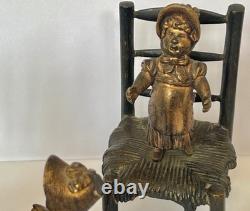 Bronze de Vienne 19Eme scène enfantine sculpture Figurine Collection Miniatures