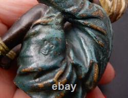 Bronze de Vienne Polychrome Du 19 Siècle Enfant Nubien assis Bermann F-X