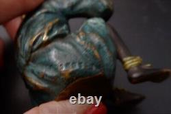 Bronze de Vienne Polychrome Du 19 Siècle Enfant Nubien assis Bermann F-X