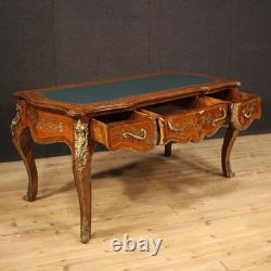 Bureau Napoléon III marqueté 3 tiroirs table bronzes dorés meuble 20ème siècle