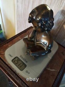 Buste Enfant Liseuse en Bronze XIXème