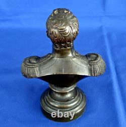 Buste de Napoléon 1er Empereur en Bronze Patiné d'Epoque XIXème Siècle