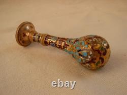 CACHET EN BRONZE DORE EMAILLE, EPOQUE FIN 19ème