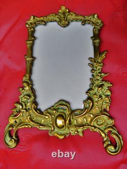 CADRE PORTE-PHOTO ancien BRONZE COQUILLES FEUILLES ACANTHE FLEURS NAPOLEON III