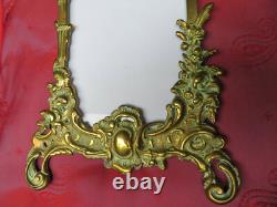 CADRE PORTE-PHOTO ancien BRONZE COQUILLES FEUILLES ACANTHE FLEURS NAPOLEON III