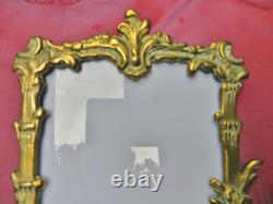 CADRE PORTE-PHOTO ancien BRONZE COQUILLES FEUILLES ACANTHE FLEURS NAPOLEON III