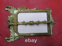 CADRE PORTE-PHOTO ancien BRONZE COQUILLES FEUILLES ACANTHE FLEURS NAPOLEON III