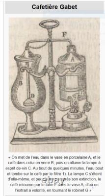 CAFETIERE à SIPHON BALANCIER, Système GABET, Porcelaine/Verre/Bronze 19ème NIII