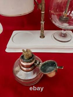 CAFETIERE à SIPHON BALANCIER, Système GABET, Porcelaine/Verre/Bronze 19ème NIII