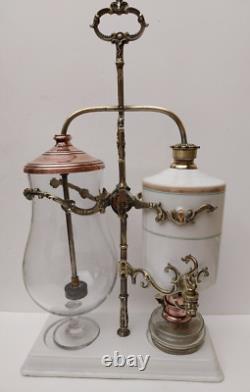 CAFETIERE à SIPHON BALANCIER, Système GABET, Porcelaine/Verre/Bronze 19ème NIII