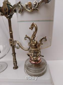 CAFETIERE à SIPHON BALANCIER, Système GABET, Porcelaine/Verre/Bronze 19ème NIII