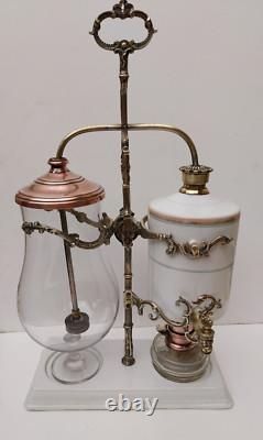 CAFETIERE à SIPHON BALANCIER, Système GABET, Porcelaine/Verre/Bronze 19ème NIII