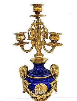 CANDELABRE Style Louis XVI Bronze Porcelaine Epoque Napoléon III XIXème Siècle