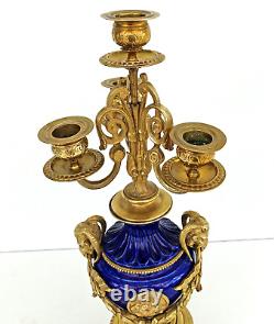 CANDELABRE Style Louis XVI Bronze Porcelaine Epoque Napoléon III XIXème Siècle