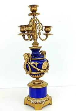 CANDELABRE Style Louis XVI Bronze Porcelaine Epoque Napoléon III XIXème Siècle