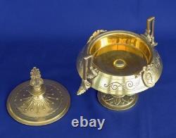 CASSOLETTE Couverte Bronze Doré Profil Antique Goût Barbedienne XIXème Siècle