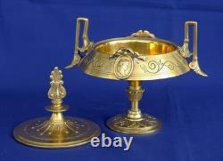 CASSOLETTE Couverte Bronze Doré Profil Antique Goût Barbedienne XIXème Siècle