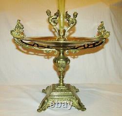 CENTRE DE TABLE EN BRONZE VASE CORNET COUPE 19ème siècle antique centerpiece