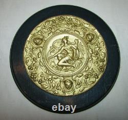 Cadre 2 médaillons bronze doré déesses décor antique NAPOLEON III 19ème siècle