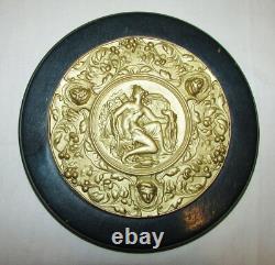 Cadre 2 médaillons bronze doré déesses décor antique NAPOLEON III 19ème siècle