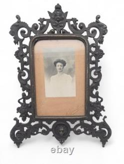 Cadre Bronze Patine Noir Napoléon III XIXeme 19th Ange Lion