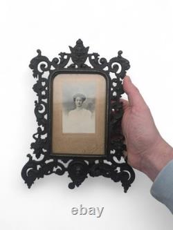 Cadre Bronze Patine Noir Napoléon III XIXeme 19th Ange Lion