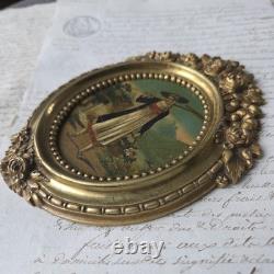 Cadre en Bronze Napoléon III XIXè Jeune Femme Du Tyrol Alpes