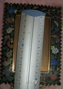 Cadre photo Napoléon III / fin XIXème Bronze émaillé fleurs & papilllons