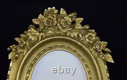 Cadre photo ou de miniature en bronze doré, époque Napoléon III