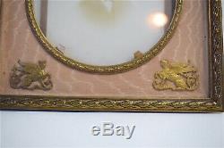 Cadre photo style louis XVI Bronze Tissus Napoleon III XIX 19th