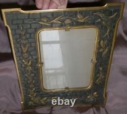 Cadre porte photo Napoléon III en bronze patiné Décor Fleurs Oiseau & Papillon